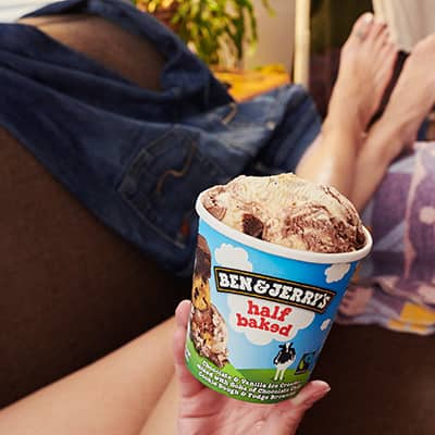 Eating Ice cream on couch